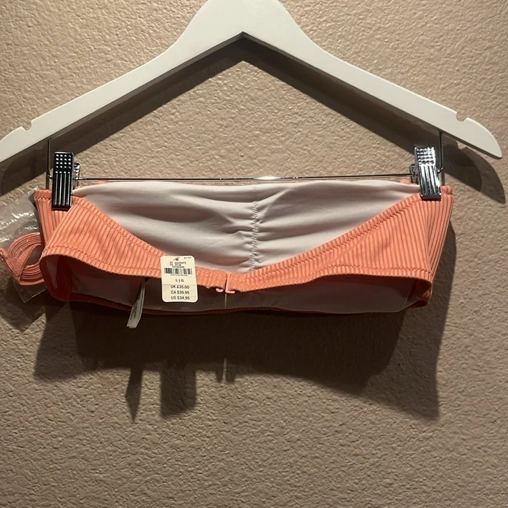 New Victoria’s Secret PINK Women’s Bikini Top Bandeau Ribbed Size Large NWT